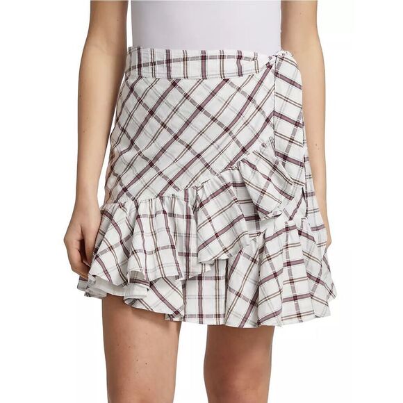 Veronica Beard Memphis Ruffle Plaid Mini Skirt - Picture 1 of 14